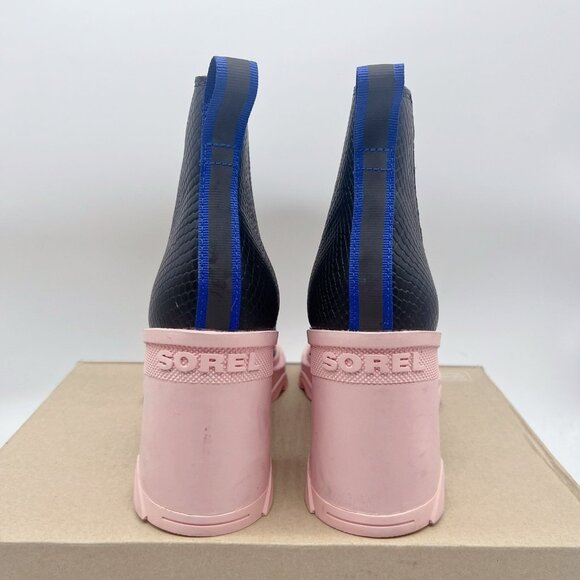 Sorel Brex Waterproof Platform Heel Chelsea Boot Bootie Black Vintage Pink US 11 - Picture 7 of 12